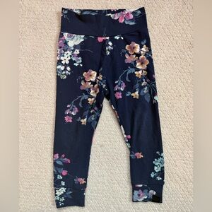 Navy and Pink Floral Toddler Leggings 2T